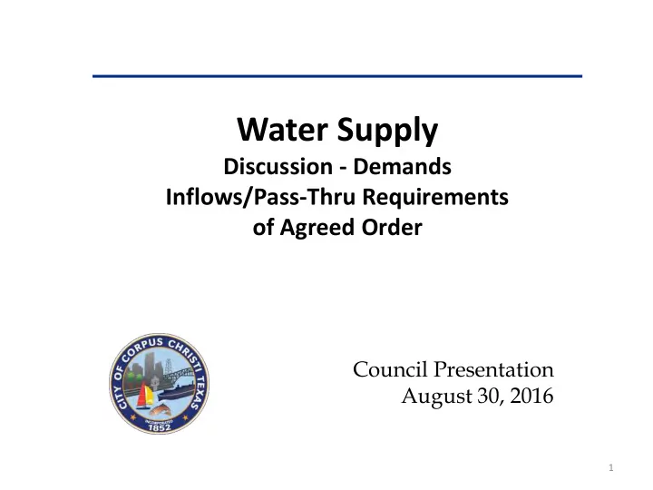 water supply