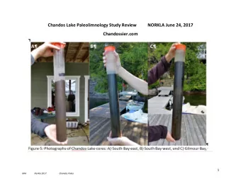 Chandos Lake Paleolimnology Study Review          NORKLA June 24, 2017  Chandossier.com  1  GRA