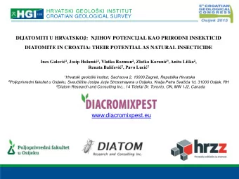www.diacromixpest.eu  HRVATSKI GEOLOKI INSTITUT  CROATIAN GEOLOGICAL SURVEY  Croatian Science