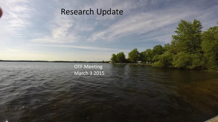 research update