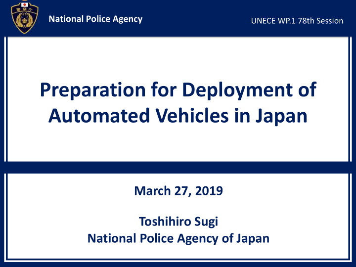 preparation for deployment of automated vehicles in japan