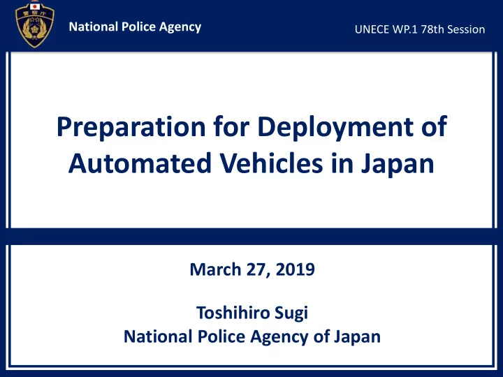 preparation for deployment of automated vehicles in japan