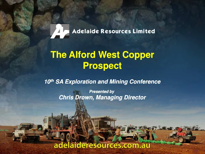 the alford west copper the alford west copper prospect