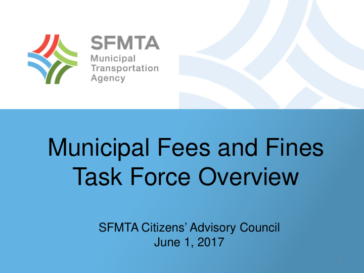 municipal fees and fines task force overview
