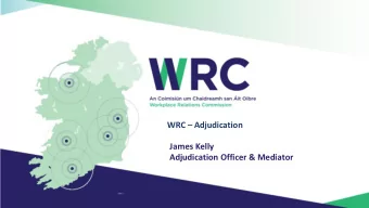 Adjudication Officer &amp; Mediator  Sligo Regional Services of the Workplace Relations Commission