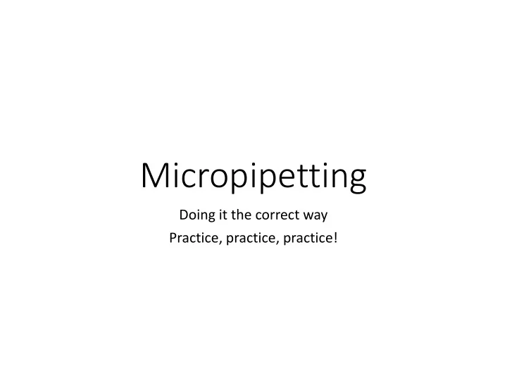micropipetting