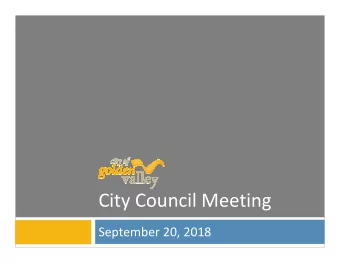 City Council Meeting  September 20, 2018  DeCola Ponds B and C  Improvement Project  Background