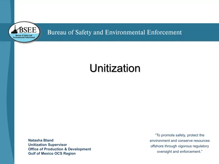 unitization