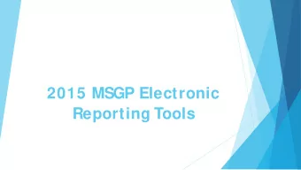 2015 MSGP Electronic  Reporting Tools  Topics  2015 MSGP Electronic Reporting Overview  NeT