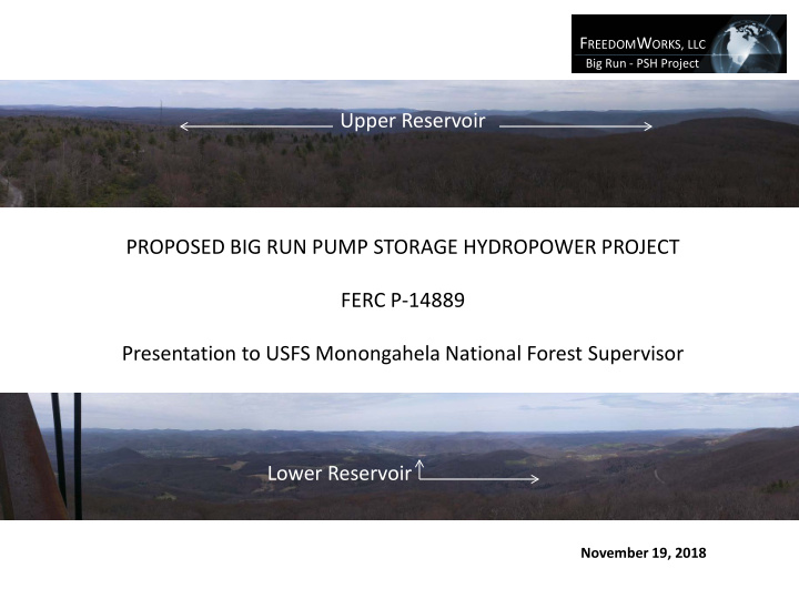 upper reservoir proposed big run pump storage hydropower