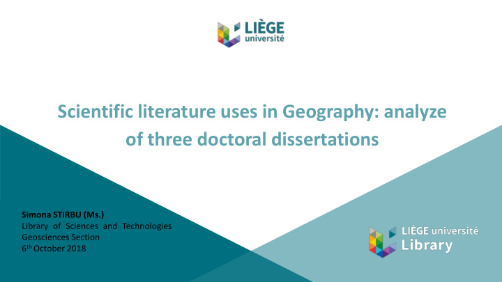 scientific literature uses in geography analyze