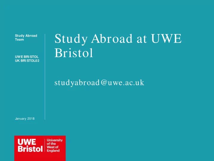 study abroad at uwe