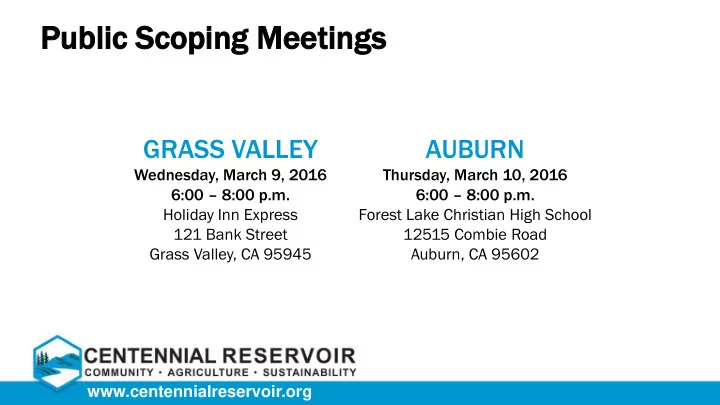 public s scoping meetings