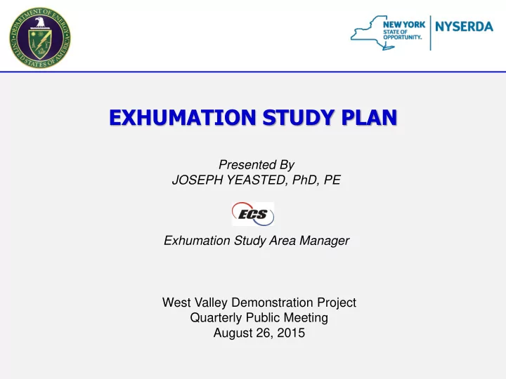 exhumation study plan