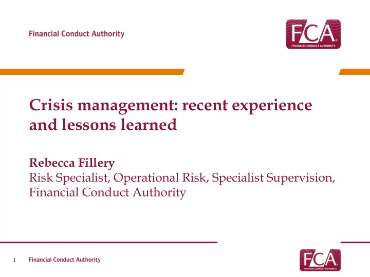 rebecca fillery risk specialist operational risk