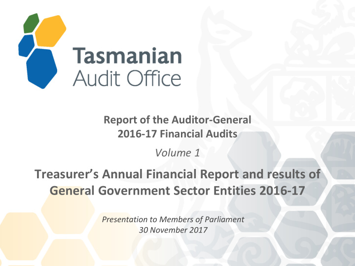 treasurer s annual financial report and results of