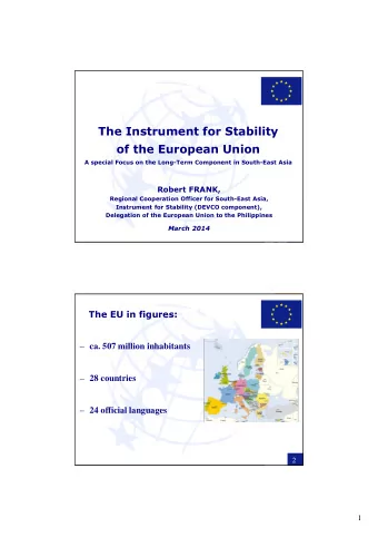 The Instrument for Stability  of the European Union  A special Focus on the Long-Term Component in