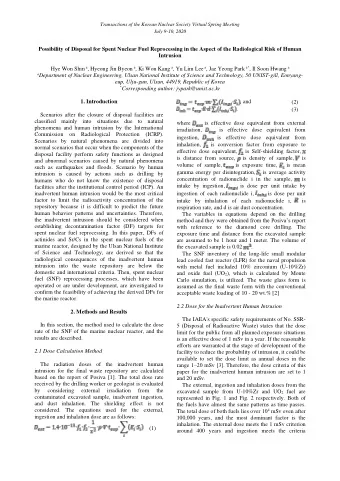 Possibility of Disposal for Spent Nuclear Fuel Reprocessing in the Aspect of the Radiological