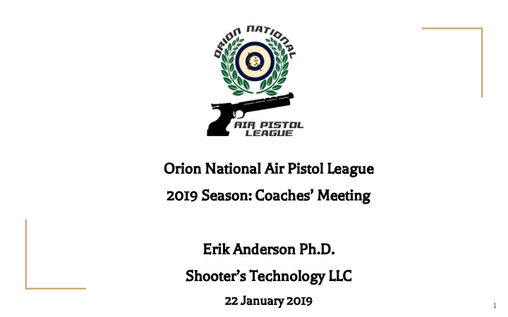 orion national air pistol league 2019 season coaches