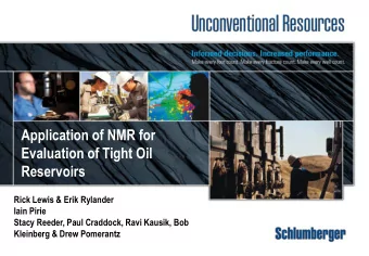 Reservoirs  Rick Lewis &amp; Erik Rylander  Iain Pirie  Stacy Reeder, Paul Craddock, Ravi Kausik,