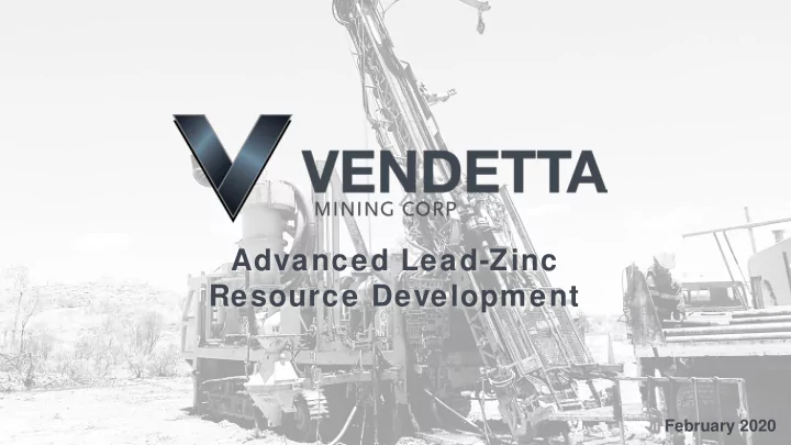 advanced lead zinc resource development