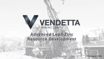 Advanced Lead-Zinc  Resource Development  February 2020  Important Information  Cautionary