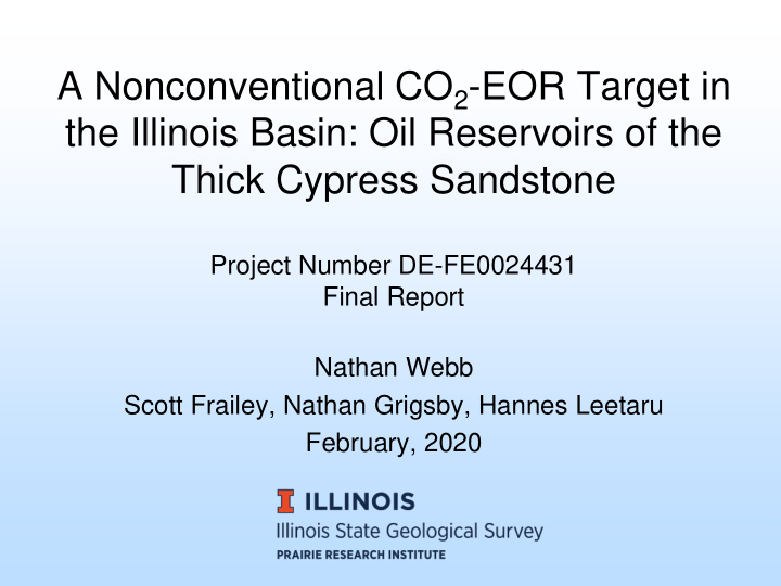 a nonconventional co 2 eor target in the illinois basin