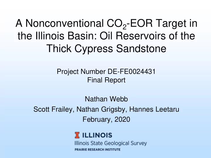 a nonconventional co 2 eor target in the illinois basin