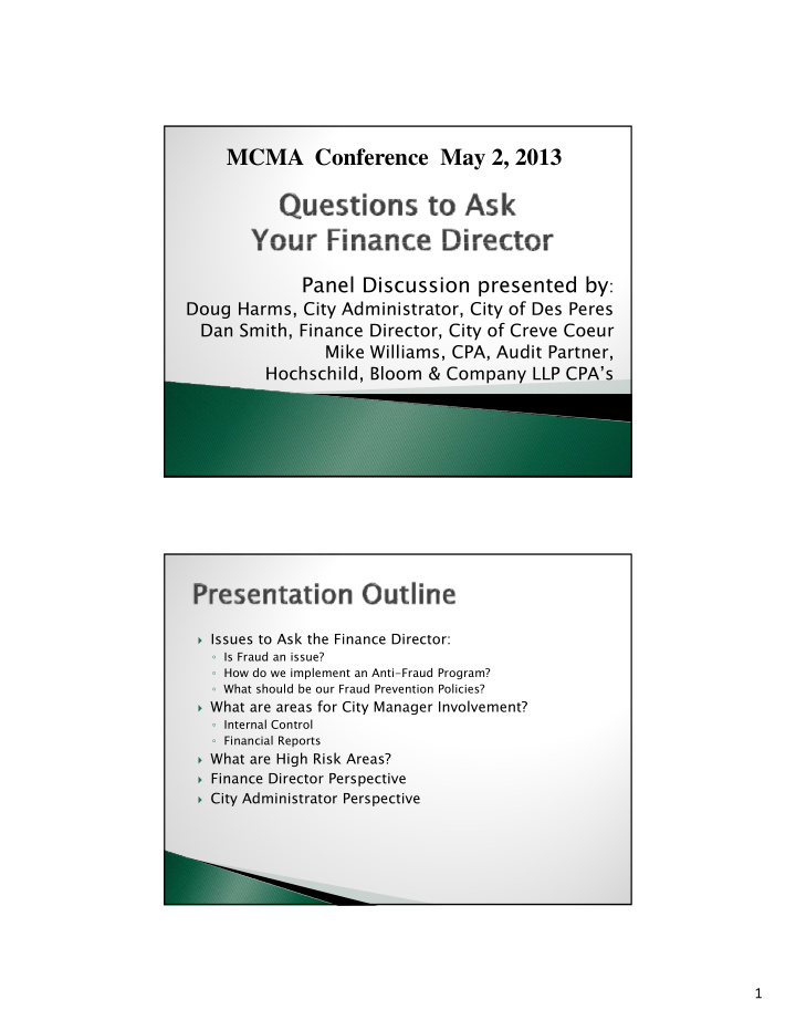 mcma conference may 2 2013