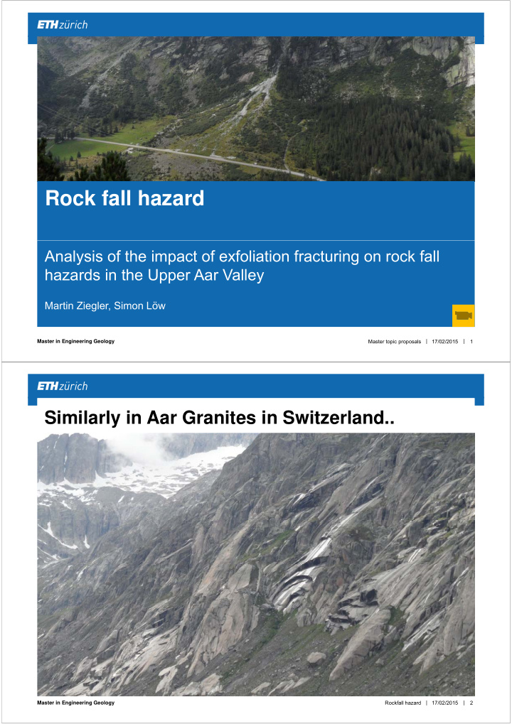 rock fall hazard