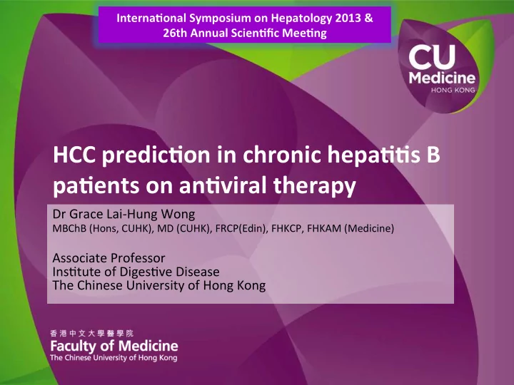 hcc predic on in chronic hepa s b pa ents on an viral