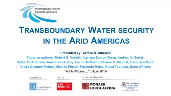 Transboundary waters   Rivers that cross international (or state boundaries)   Rivers that