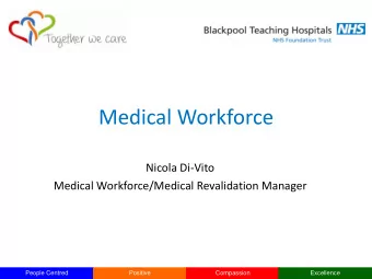 Medical Workforce  Nicola Di-Vito  Medical Workforce/Medical Revalidation Manager  People Centred