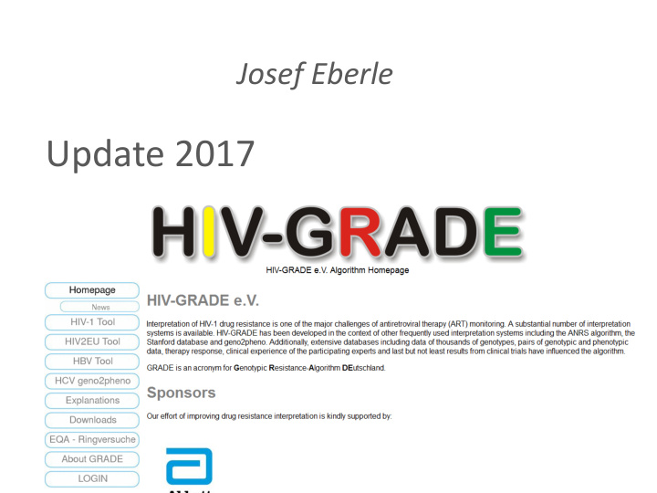 update 2017 hiv grade tools