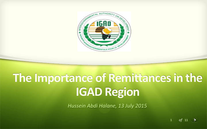 the importance of remi2ances in the igad region