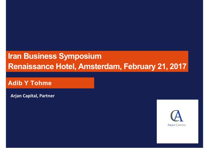 iran business symposium renaissance hotel amsterdam