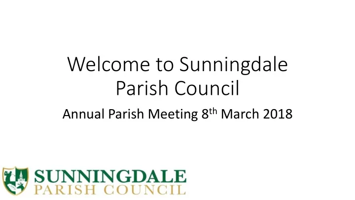 welcome to sunningdale parish council