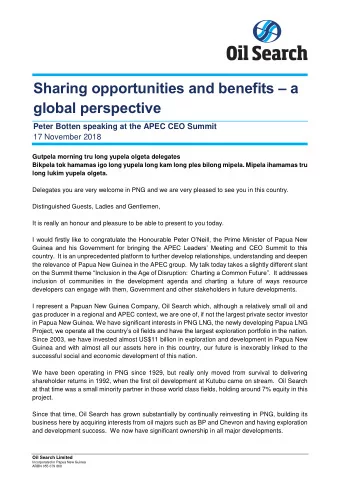 Sharing opportunities and benefits  a global perspective  Peter Botten speaking at the APEC CEO