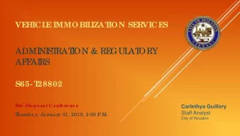 ADMI  NI  ST  RAT  I  ON &amp; RE  GUL  AT  ORY  AF  F  AI  RS  S65- T  28802  Pr  e - Pr  oposal