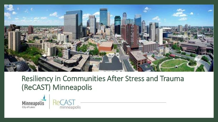 resi silien ency in n communities es a after er s stress