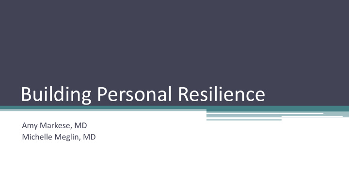 building personal resilience