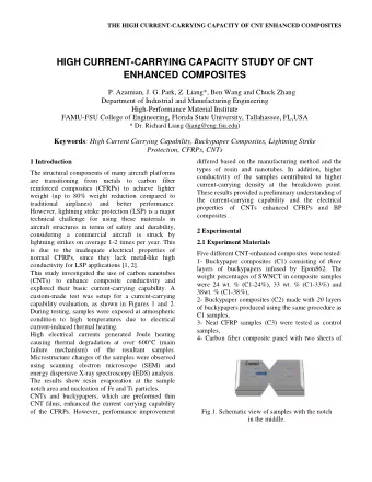 HIGH CURRENT-CARRYING CAPACITY STUDY OF CNT  ENHANCED COMPOSITES  P. Azamian, J. G. Park, Z.