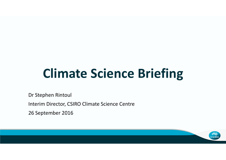 climate science briefing
