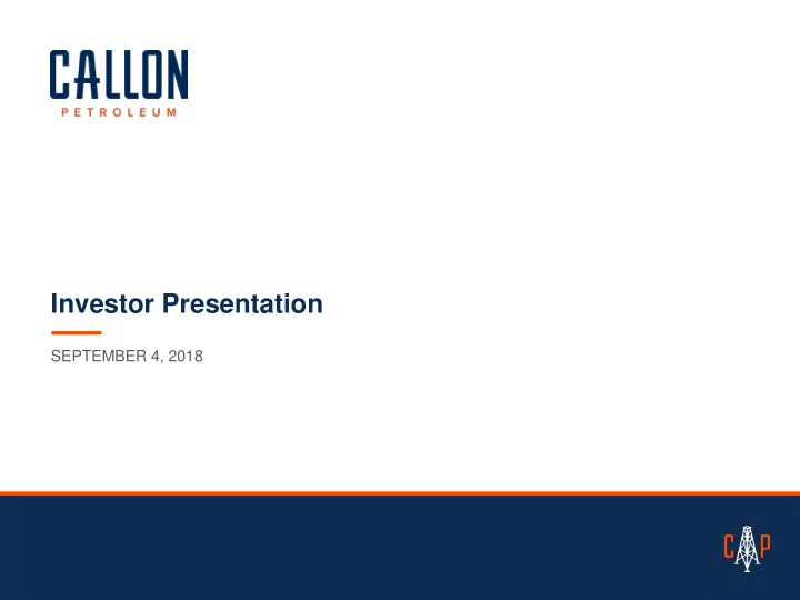 investor presentation