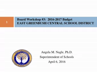 Angela M. Nagle, Ph.D.  Superintendent of Schools  April 6, 2016  QUESTION #1  2  How Does The