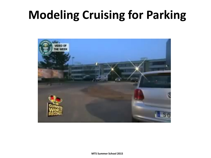 modeling cruising for parking