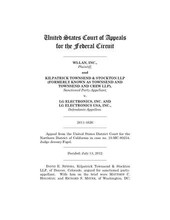 United States Court of Appeals  for the Federal Circuit  __________________________  WI-LAN, INC.,
