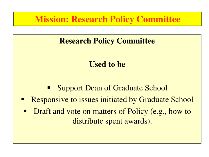 mission research policy committee