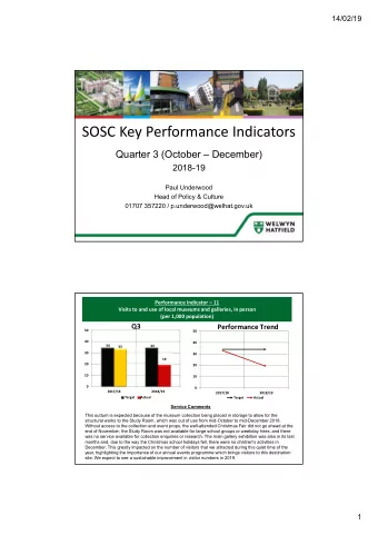 SOSC Key Performance Indicators  Quarter 3 (October  December)  2018-19  Paul Underwood  Head of