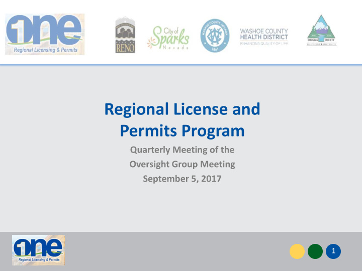 regional license and permits program